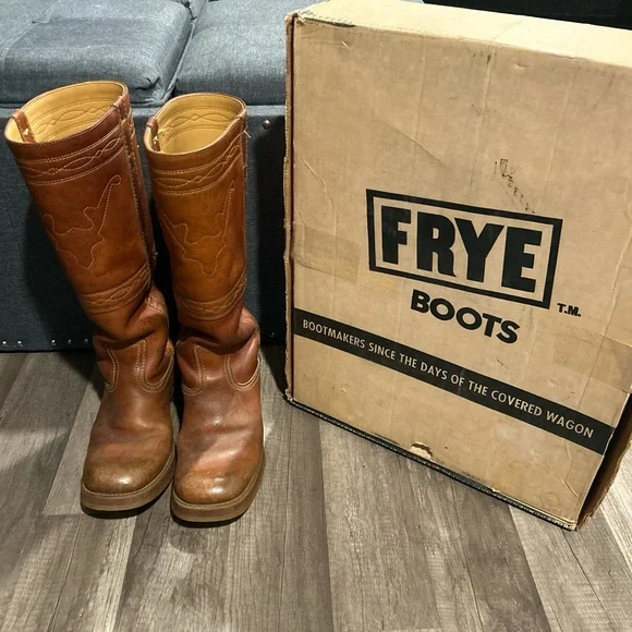 Frye | Shoes | Vintage 7s Frye Campus Boots Brown Longhorn  display picture 3